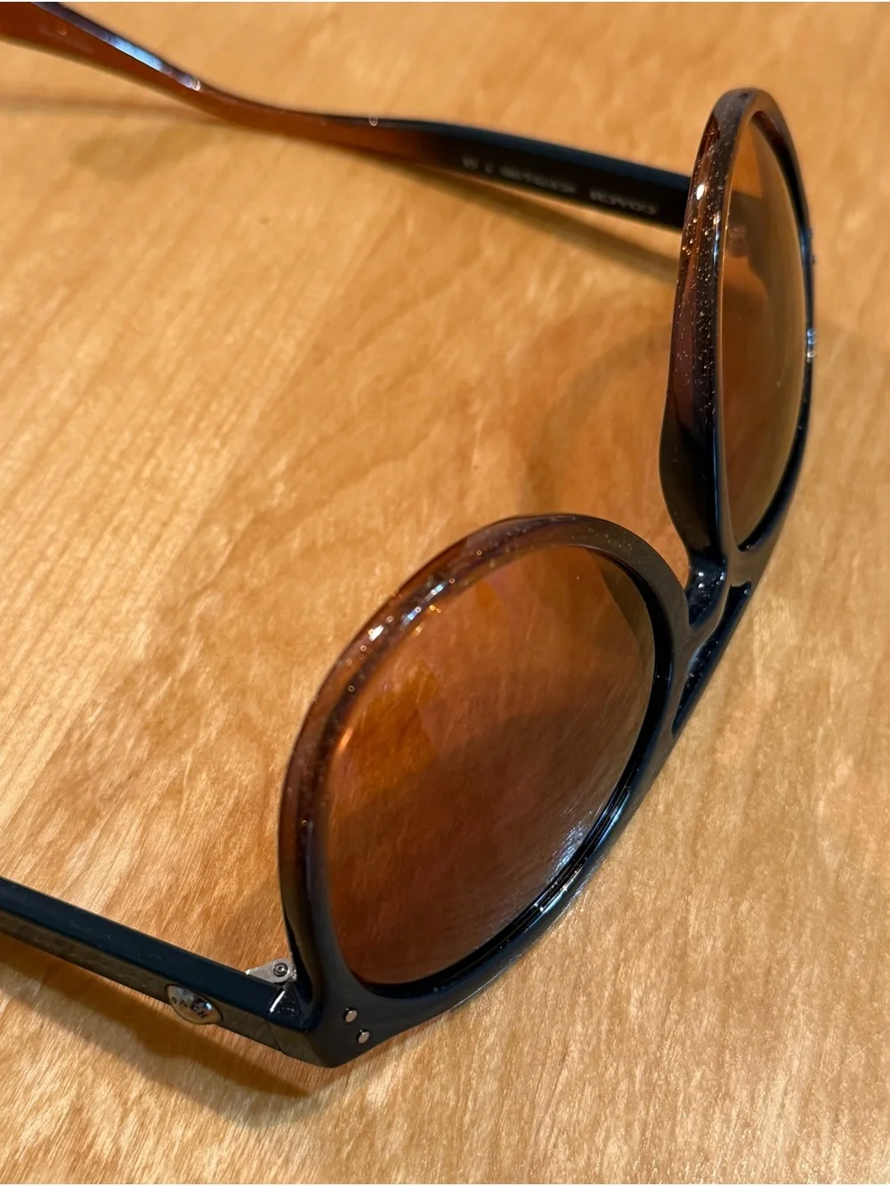Coach Grey and Amber Glitter Frame Gradient Lenses Aviator Sunglasses